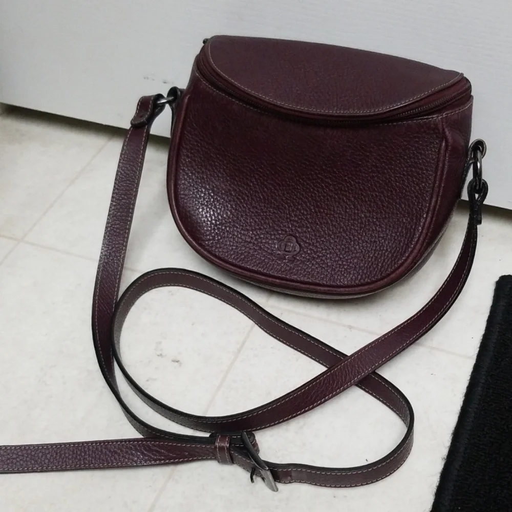 Purple Leather Saddle Bag Zippered NOBODY Purse